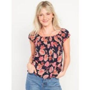 NWT Old Navy Floral Tie Back Swing Top Womens S Boho Hippie Festival Cottage